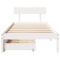 vidaXL Massivholzbett ohne Matratze Weiß 75x190 cm Kiefernholz vidaXL Massivholzbett ohne Matratze Weiß 75x190 cm Kiefernholz