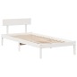 vidaXL Massivholzbett ohne Matratze Weiß 75x190 cm Kiefernholz vidaXL Massivholzbett ohne Matratze Weiß 75x190 cm Kiefernholz