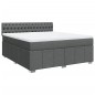 vidaXL Boxspringbett mit Matratze Dunkelgrau 180x200 cm Stoff vidaXL Boxspringbett mit Matratze Dunkelgrau 180x200 cm Stoff