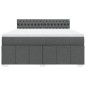 vidaXL Boxspringbett mit Matratze Dunkelgrau 180x200 cm Stoff vidaXL Boxspringbett mit Matratze Dunkelgrau 180x200 cm Stoff
