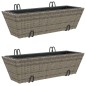 vidaXL Pflanzkasten mit Haken 2 Stk. Grau Poly Rattan vidaXL Pflanzkasten mit Haken 2 Stk. Grau Poly Rattan