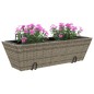 vidaXL Pflanzkasten mit Haken 2 Stk. Grau Poly Rattan vidaXL Pflanzkasten mit Haken 2 Stk. Grau Poly Rattan