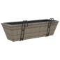 vidaXL Pflanzkasten mit Haken 2 Stk. Grau Poly Rattan vidaXL Pflanzkasten mit Haken 2 Stk. Grau Poly Rattan