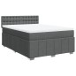 vidaXL Boxspringbett mit Matratze Dunkelgrau 160x200 cm Stoff vidaXL Boxspringbett mit Matratze Dunkelgrau 160x200 cm Stoff