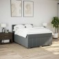 vidaXL Boxspringbett mit Matratze Dunkelgrau 160x200 cm Stoff vidaXL Boxspringbett mit Matratze Dunkelgrau 160x200 cm Stoff