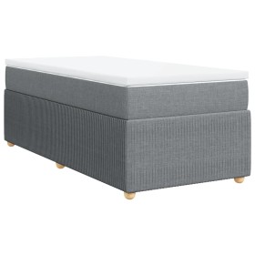 vidaXL Boxspringbett mit Matratze Hellgrau 100x200 cm Stoff