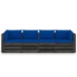 4-Sitzer Outdoor-Sofa mit Kissen Grau Imprägniertes Holz 4-Sitzer Outdoor-Sofa mit Kissen Grau Imprägniertes Holz