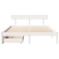 vidaXL Massivholzbett ohne Matratze Weiß 150x200 cm Kiefernholz vidaXL Massivholzbett ohne Matratze Weiß 150x200 cm Kiefernholz