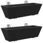 vidaXL Pflanzkasten mit Haken 2 Stk. Schwarz Poly Rattan vidaXL Pflanzkasten mit Haken 2 Stk. Schwarz Poly Rattan