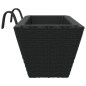 vidaXL Pflanzkasten mit Haken 2 Stk. Schwarz Poly Rattan vidaXL Pflanzkasten mit Haken 2 Stk. Schwarz Poly Rattan
