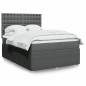 vidaXL Boxspringbett mit Matratze Dunkelgrau 140x190 cm Stoff vidaXL Boxspringbett mit Matratze Dunkelgrau 140x190 cm Stoff