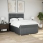 vidaXL Boxspringbett mit Matratze Dunkelgrau 140x190 cm Stoff vidaXL Boxspringbett mit Matratze Dunkelgrau 140x190 cm Stoff
