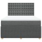 vidaXL Boxspringbett mit Matratze Dunkelgrau 140x190 cm Stoff vidaXL Boxspringbett mit Matratze Dunkelgrau 140x190 cm Stoff