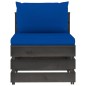 4-Sitzer Outdoor-Sofa mit Kissen Grau Imprägniertes Holz 4-Sitzer Outdoor-Sofa mit Kissen Grau Imprägniertes Holz