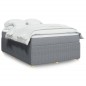 vidaXL Boxspringbett mit Matratze Hellgrau 140x190 cm Stoff vidaXL Boxspringbett mit Matratze Hellgrau 140x190 cm Stoff