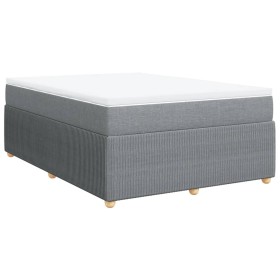vidaXL Boxspringbett mit Matratze Hellgrau 140x190 cm Stoff