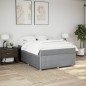 vidaXL Boxspringbett mit Matratze Hellgrau 140x190 cm Stoff vidaXL Boxspringbett mit Matratze Hellgrau 140x190 cm Stoff