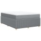 vidaXL Boxspringbett mit Matratze Hellgrau 140x190 cm Stoff vidaXL Boxspringbett mit Matratze Hellgrau 140x190 cm Stoff