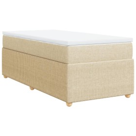 vidaXL Boxspringbett mit Matratze Creme 90x200 cm Stoff