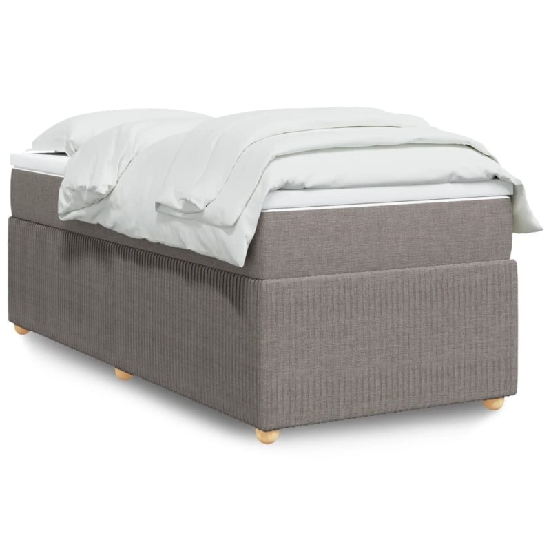 vidaXL Boxspringbett mit Matratze Taupe 100x200 cm Stoff vidaXL Boxspringbett mit Matratze Taupe 100x200 cm Stoff