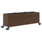 vidaXL Pflanzkübel mit Rollen 3 Töpfe Braun 107x32x38 cm Poly-Rattan vidaXL Pflanzkübel mit Rollen 3 Töpfe Braun 107x32x38 cm Poly-Rattan