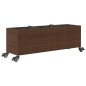 vidaXL Pflanzkübel mit Rollen 3 Töpfe Braun 107x32x38 cm Poly-Rattan vidaXL Pflanzkübel mit Rollen 3 Töpfe Braun 107x32x38 cm Poly-Rattan