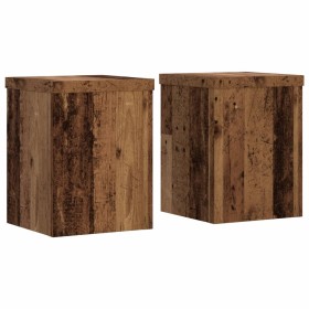 vidaXL Pflanzenständer 2 Stk. Altholz-Optik 15x15x20 cm Holzwerkstoff