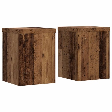 vidaXL Pflanzenständer 2 Stk. Altholz-Optik 15x15x20 cm Holzwerkstoff