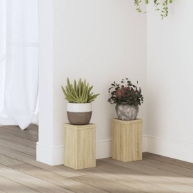 vidaXL Pflanzenständer 2 Stk. Sonoma-Eiche 10x10x18 cm Holzwerkstoff