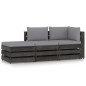3-tlg. Garten-Lounge-Set mit Kissen Grau Imprägniertes Holz 3-tlg. Garten-Lounge-Set mit Kissen Grau Imprägniertes Holz