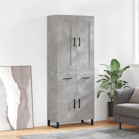 Highboard Betongrau 69,5x34x180 cm Holzwerkstoff