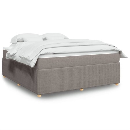 vidaXL Boxspringbett mit Matratze Taupe 180x200 cm Stoff