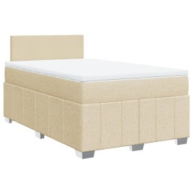 vidaXL Boxspringbett mit Matratze Creme 120x200 cm Stoff