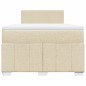 vidaXL Boxspringbett mit Matratze Creme 120x200 cm Stoff vidaXL Boxspringbett mit Matratze Creme 120x200 cm Stoff