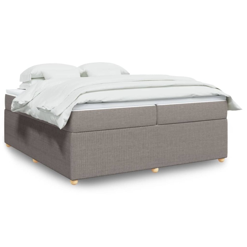 vidaXL Boxspringbett mit Matratze Taupe 200x200 cm Stoff vidaXL Boxspringbett mit Matratze Taupe 200x200 cm Stoff