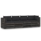 vidaXL 4-Sitzer Outdoor-Sofa mit Kissen Grau Imprägniertes Holz vidaXL 4-Sitzer Outdoor-Sofa mit Kissen Grau Imprägniertes Holz