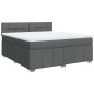 vidaXL Boxspringbett mit Matratze Dunkelgrau 180x200 cm Stoff vidaXL Boxspringbett mit Matratze Dunkelgrau 180x200 cm Stoff