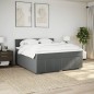 vidaXL Boxspringbett mit Matratze Dunkelgrau 180x200 cm Stoff vidaXL Boxspringbett mit Matratze Dunkelgrau 180x200 cm Stoff
