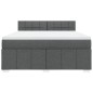 vidaXL Boxspringbett mit Matratze Dunkelgrau 180x200 cm Stoff vidaXL Boxspringbett mit Matratze Dunkelgrau 180x200 cm Stoff