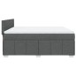 vidaXL Boxspringbett mit Matratze Dunkelgrau 180x200 cm Stoff vidaXL Boxspringbett mit Matratze Dunkelgrau 180x200 cm Stoff
