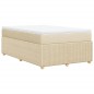vidaXL Boxspringbett mit Matratze Creme 120x200 cm Stoff vidaXL Boxspringbett mit Matratze Creme 120x200 cm Stoff
