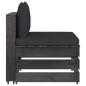 vidaXL 4-Sitzer Outdoor-Sofa mit Kissen Grau Imprägniertes Holz vidaXL 4-Sitzer Outdoor-Sofa mit Kissen Grau Imprägniertes Holz