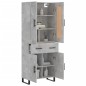 Highboard Betongrau 69,5x34x180 cm Holzwerkstoff Highboard Betongrau 69,5x34x180 cm Holzwerkstoff