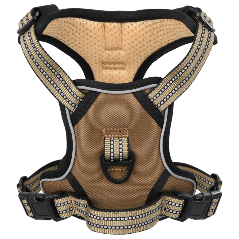 vidaXL Hundegeschirr Reflektierend Verstellbar Braun L vidaXL Hundegeschirr Reflektierend Verstellbar Braun L