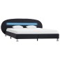 Bettgestell mit LED Schwarz Kunstleder 180x200 cm Bettgestell mit LED Schwarz Kunstleder 180x200 cm