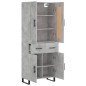 Highboard Betongrau 69,5x34x180 cm Holzwerkstoff Highboard Betongrau 69,5x34x180 cm Holzwerkstoff