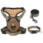 vidaXL Hundegeschirr mit Leine & Halsband Verstellbar Braun M vidaXL Hundegeschirr mit Leine & Halsband Verstellbar Braun M
