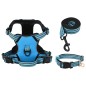 vidaXL Hundegeschirr mit Leine & Halsband Verstellbar Blau L vidaXL Hundegeschirr mit Leine & Halsband Verstellbar Blau L