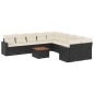 vidaXL 11-tlg. Garten-Sofagarnitur mit Kissen Schwarz Poly Rattan vidaXL 11-tlg. Garten-Sofagarnitur mit Kissen Schwarz Poly Rattan