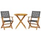 vidaXL 3-tlg. Bistro-Set Schwarz Poly Rattan und Massivholz vidaXL 3-tlg. Bistro-Set Schwarz Poly Rattan und Massivholz